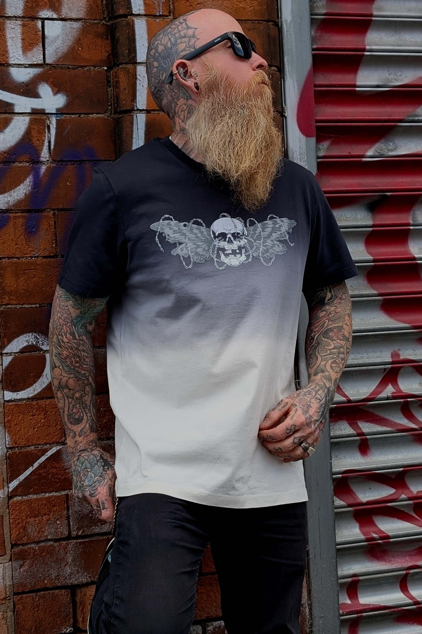 Bound Wings Black Dip Dye T-Shirt