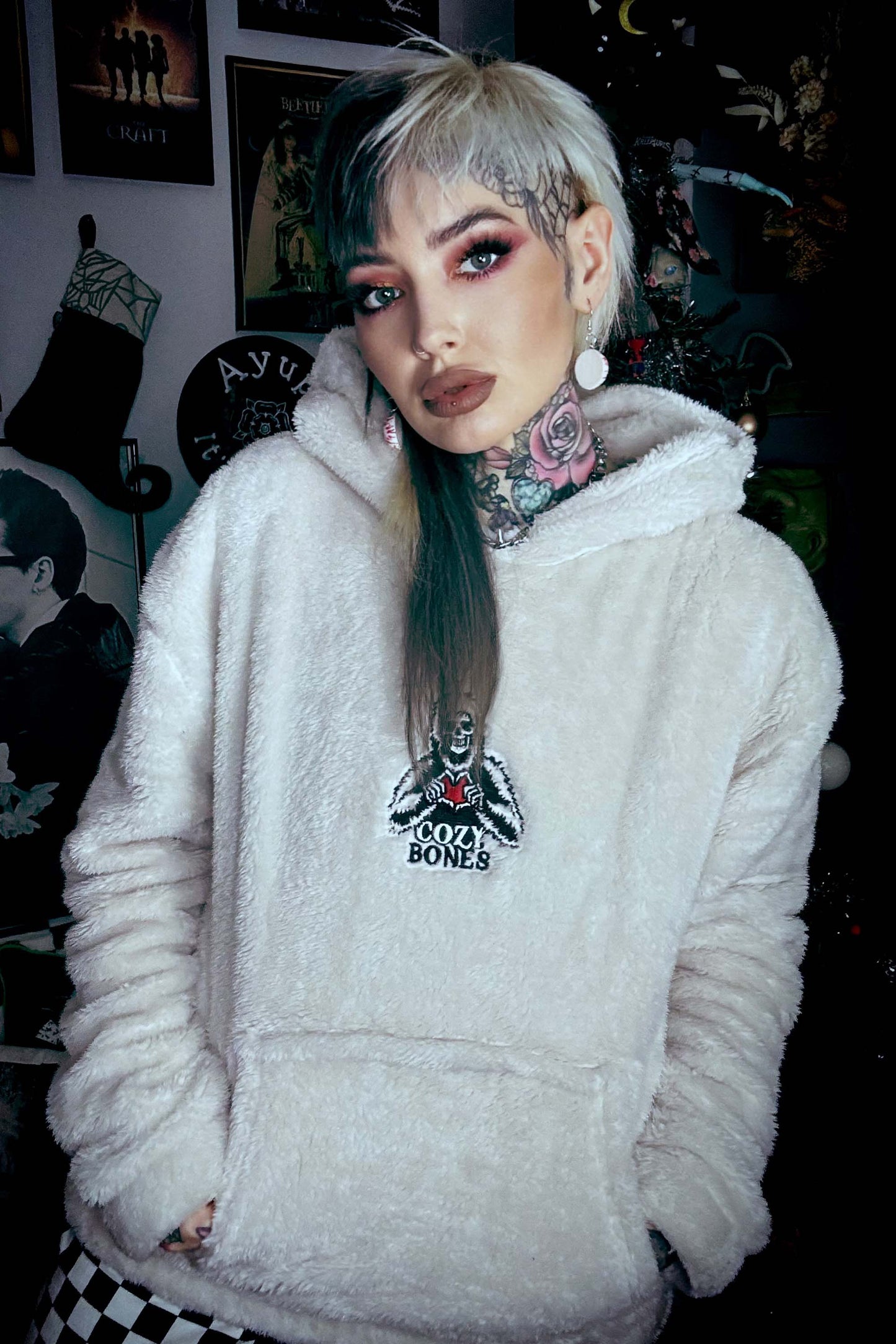 Cozy Bones Unisex Natural Fluffy Fleece Hoodie