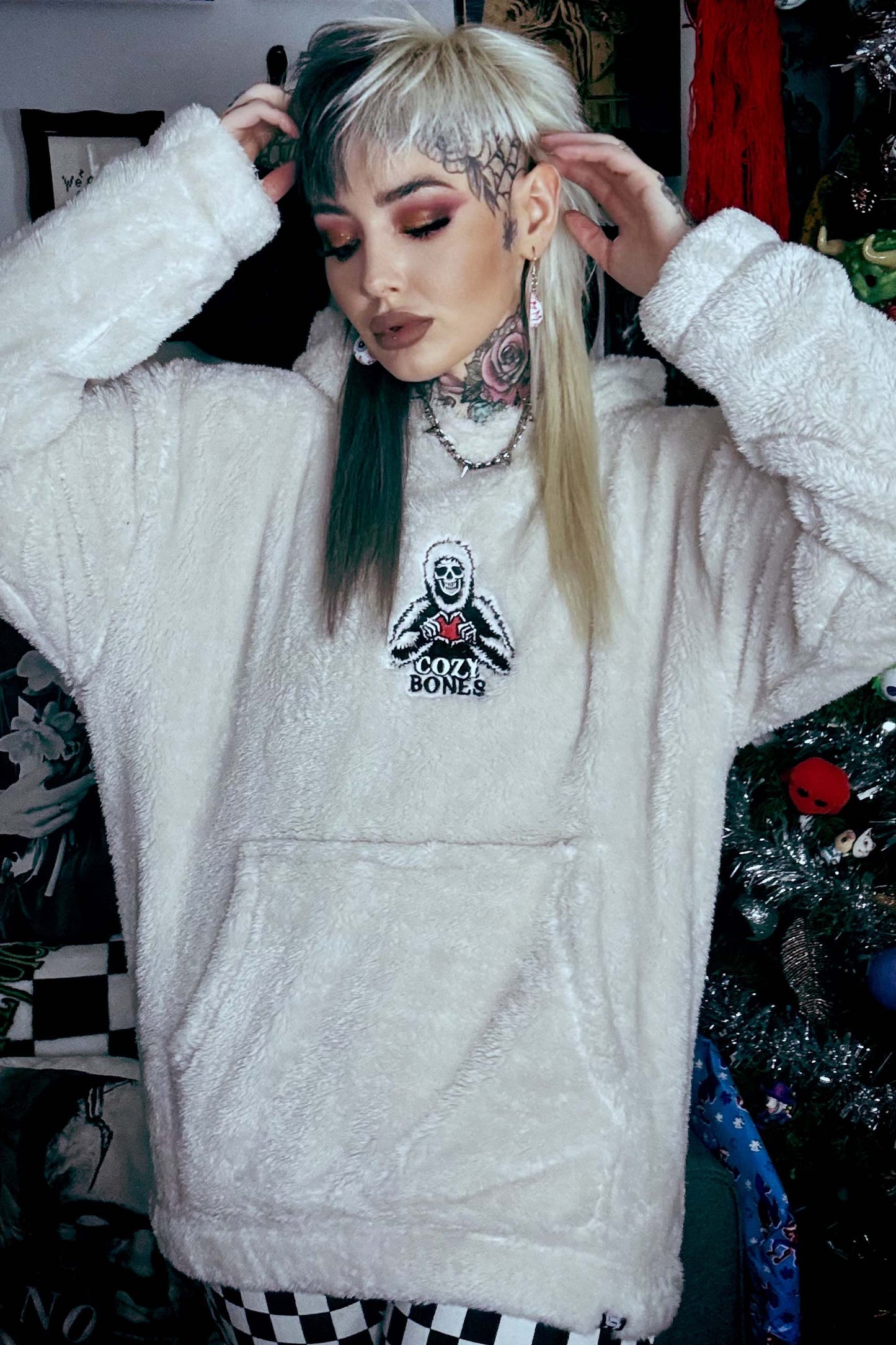 Cozy Bones Unisex Natural Fluffy Fleece Hoodie