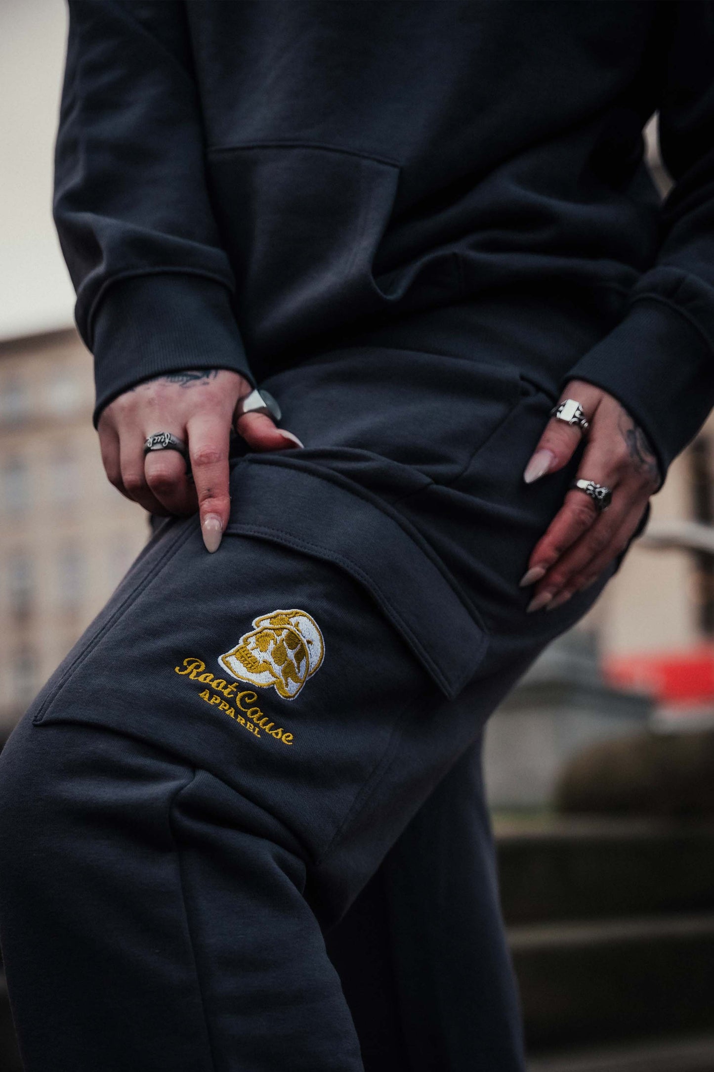 Double Skull Charcoal Joggers