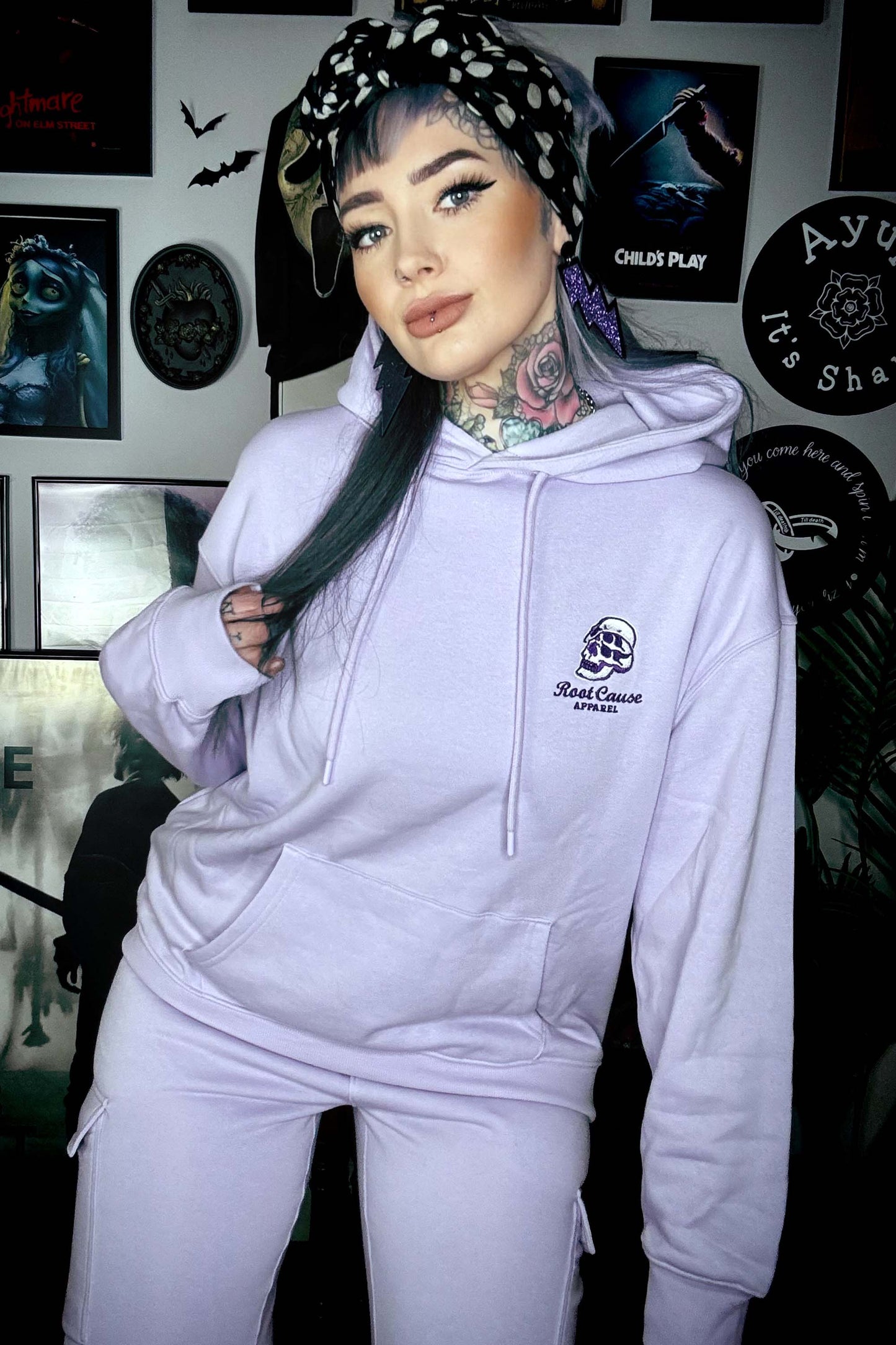 Double Skull Lilac Hoodie
