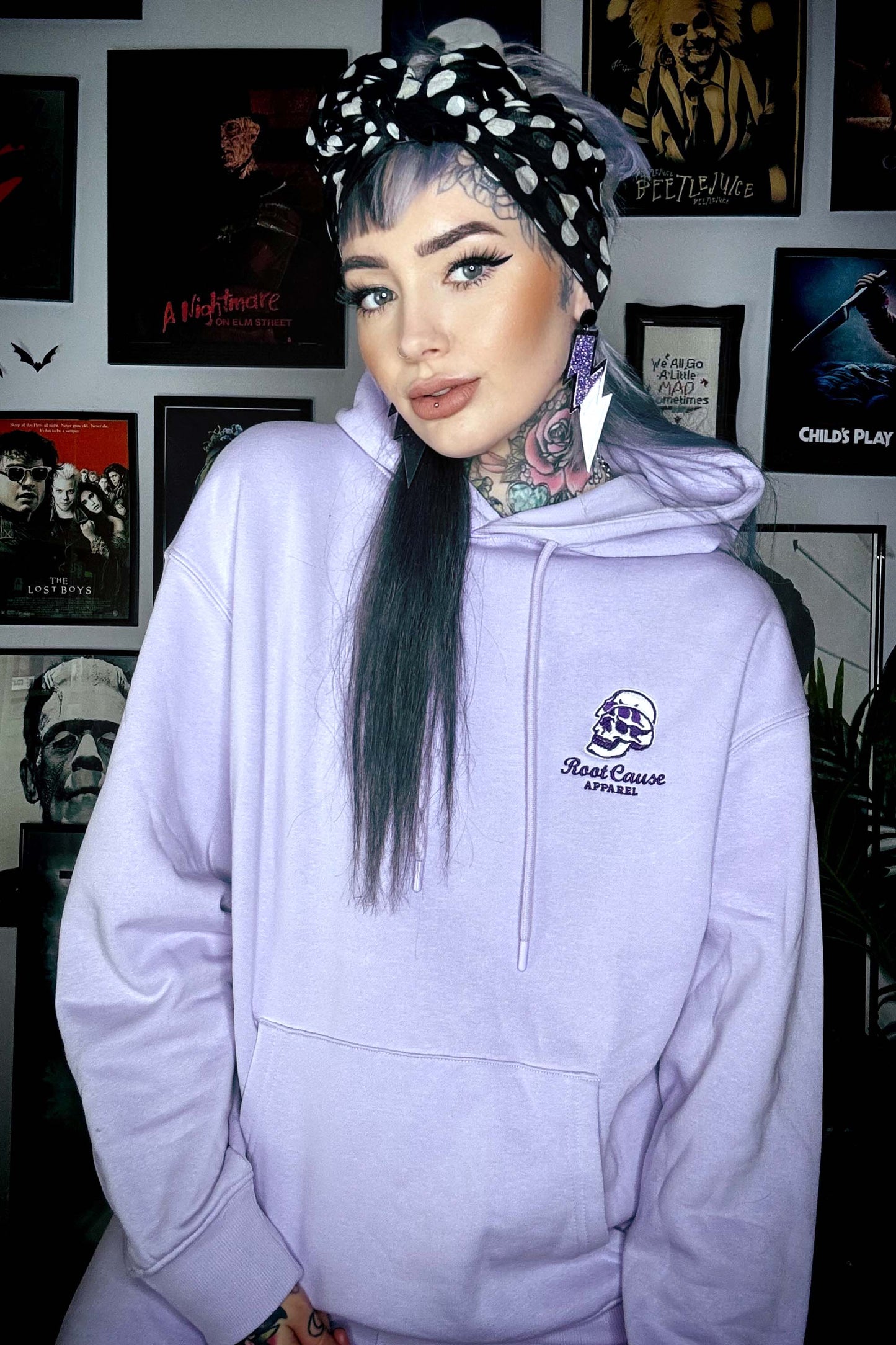 Double Skull Lilac Hoodie