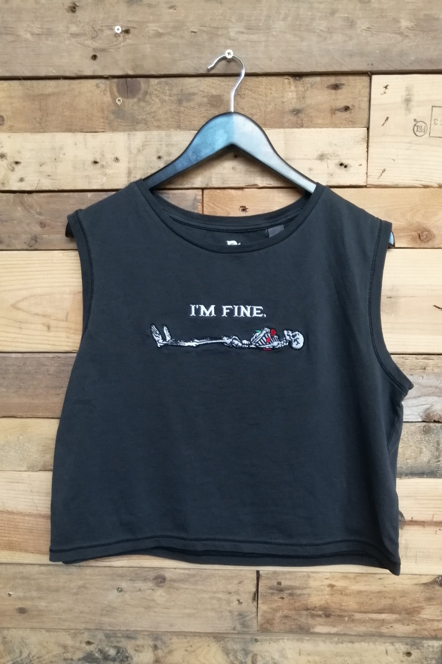 I'm Fine Cropped Tank Top