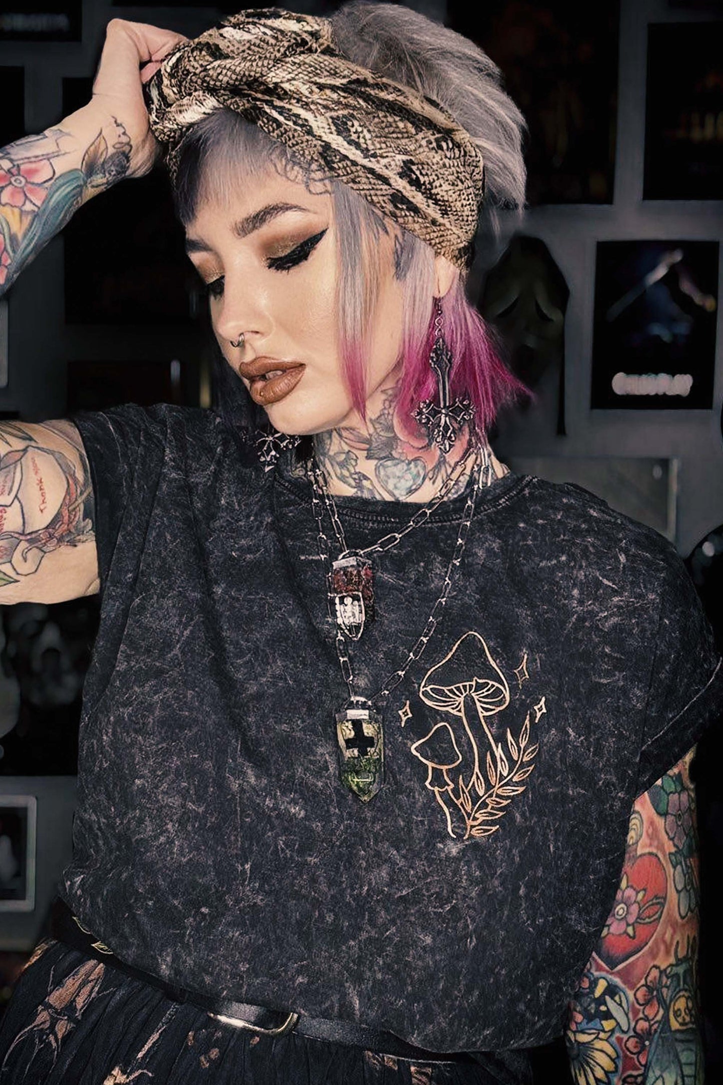 Shimmer Shroom Extended Shoulder T Shirt