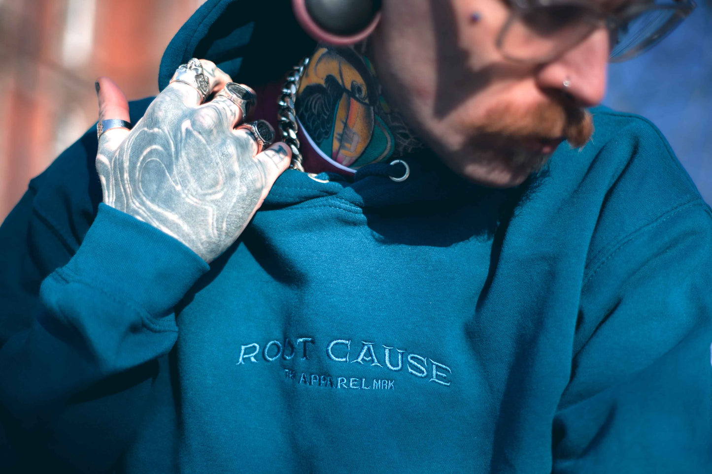 Root Cause Core Roots Ink Blue Organic and Recycled Unisex Hoodie