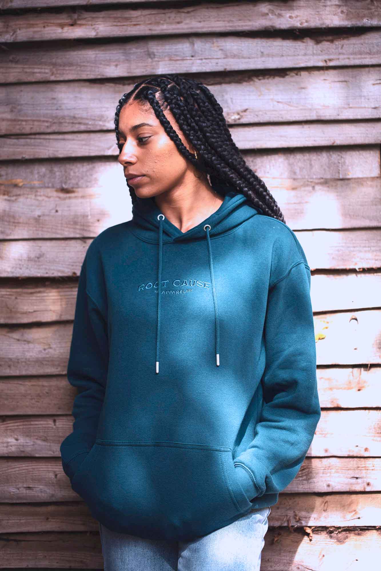 Root Cause Core Roots Ink Blue Organic and Recycled Unisex Hoodie