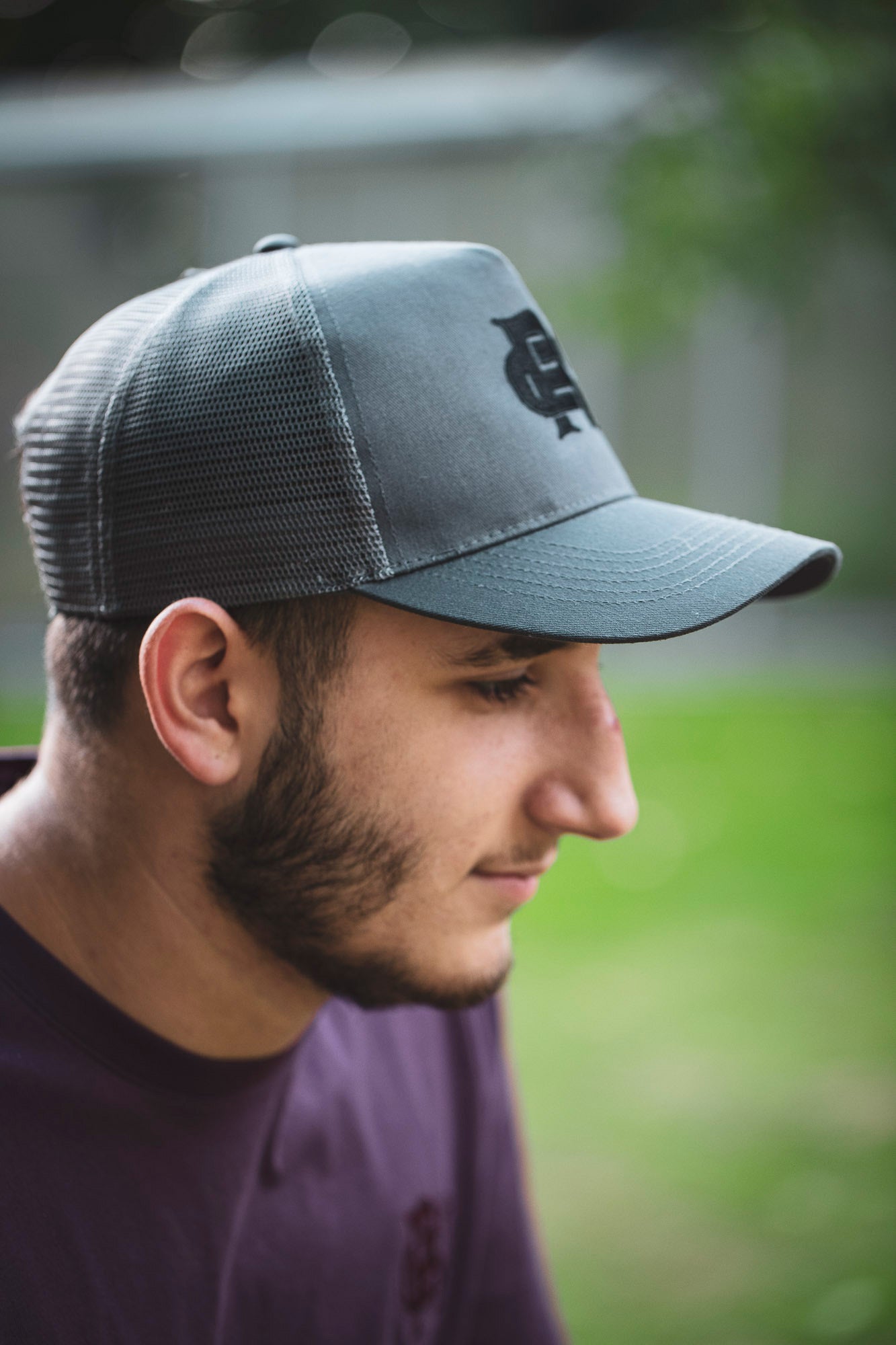 Root Cause Branded Grey Trucker Cap