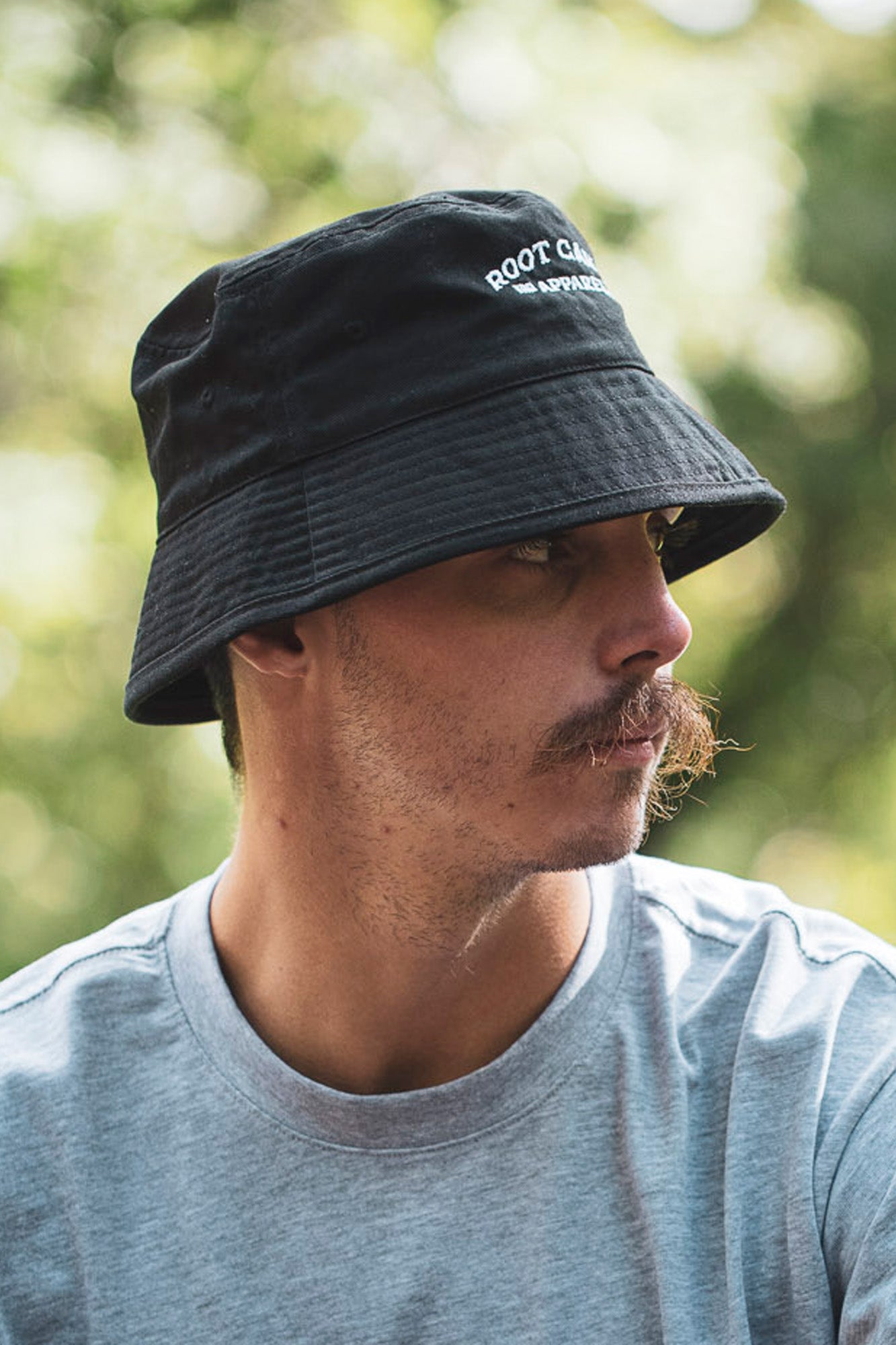 Root Cause Branded Black Organic Cotton Bucket Hat