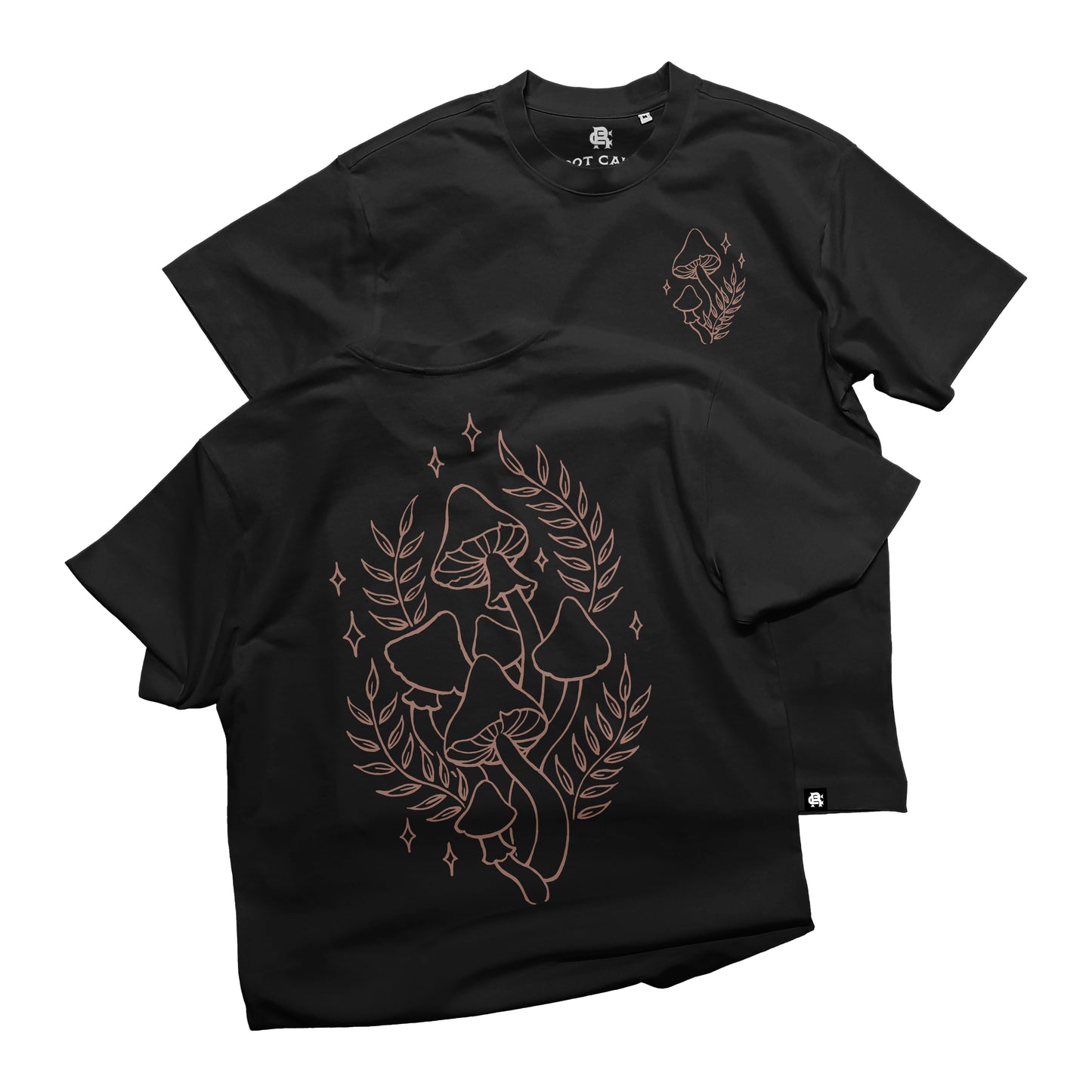 Root Cause Shimmer Shroom Black Organic Cotton Unisex T-Shirt