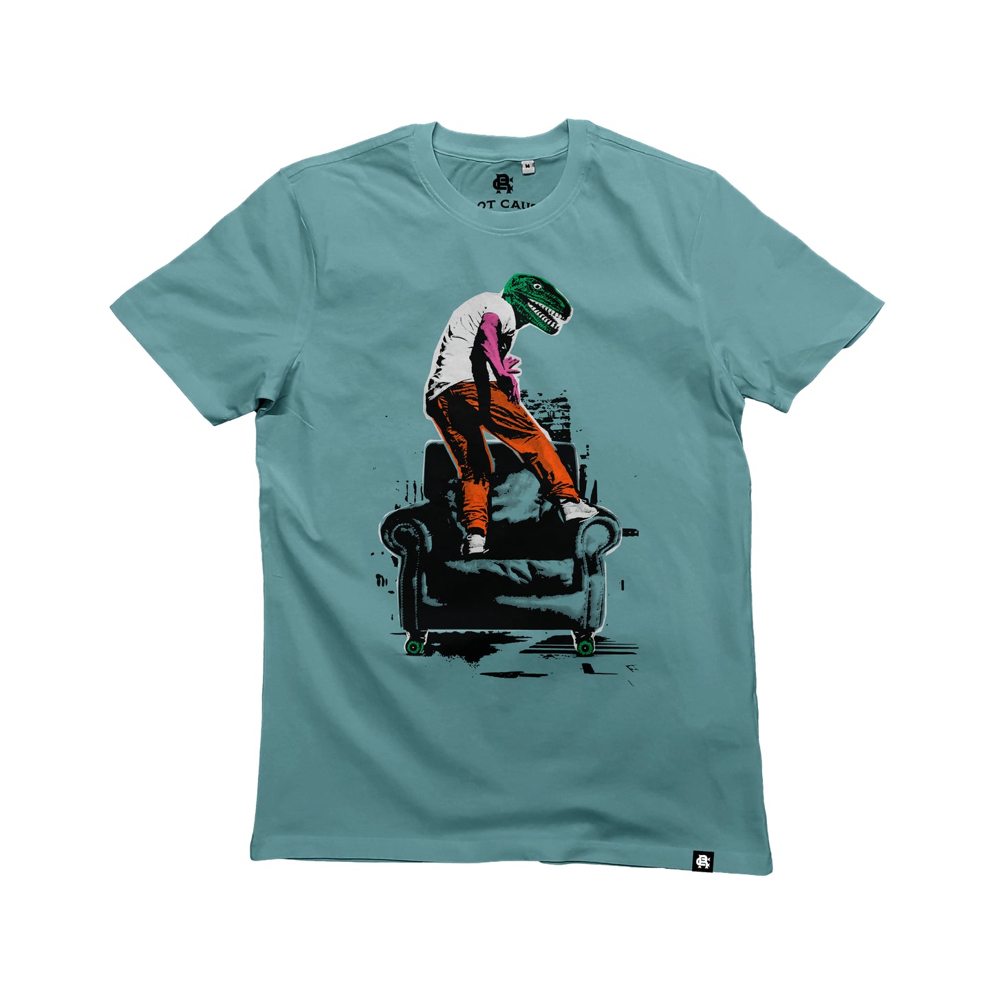 Root Cause Sofa Surfer Blue Unisex Organic Cotton T-Shirt