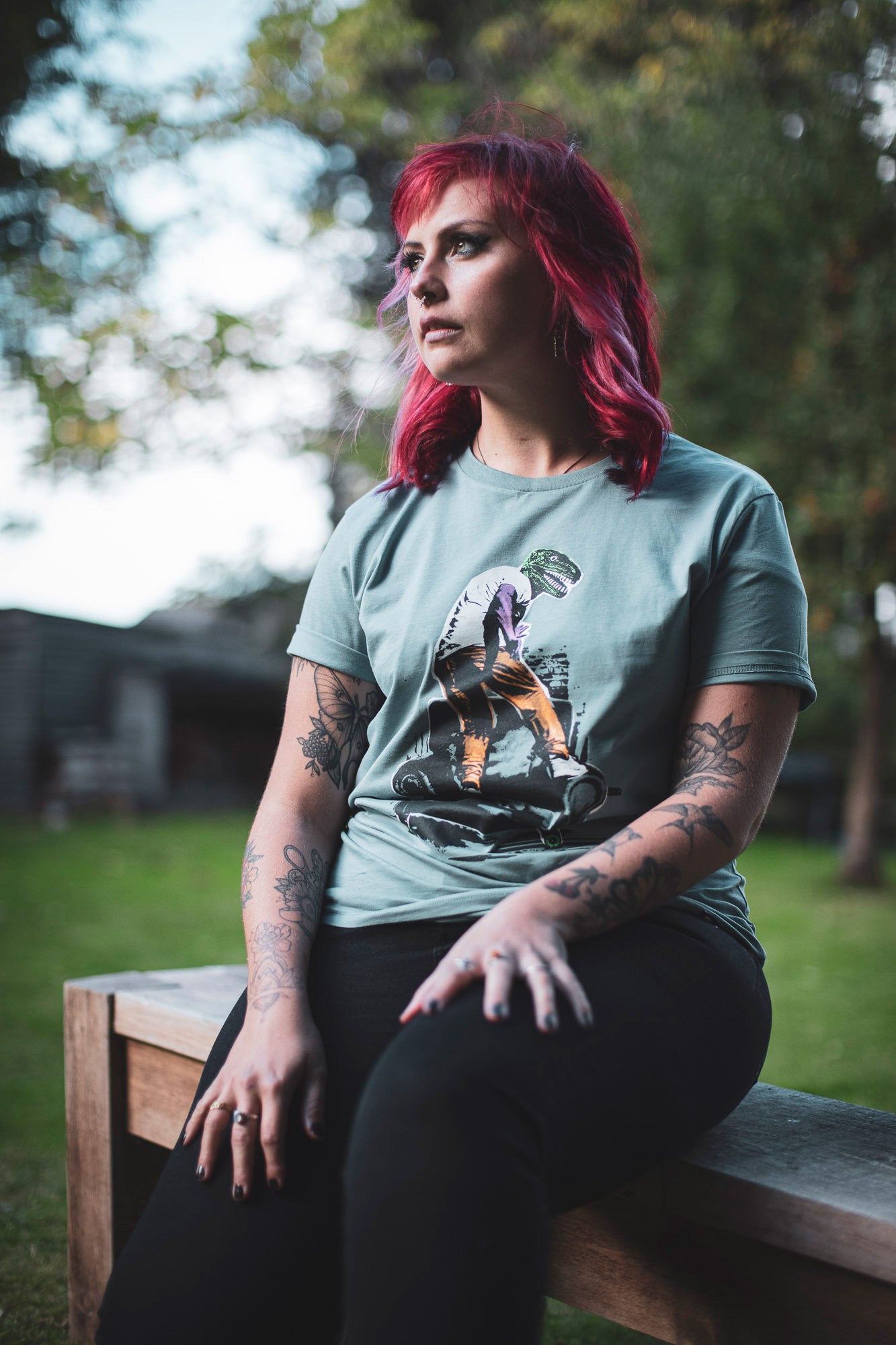 Root Cause Sofa Surfer Blue Unisex Organic Cotton T-Shirt