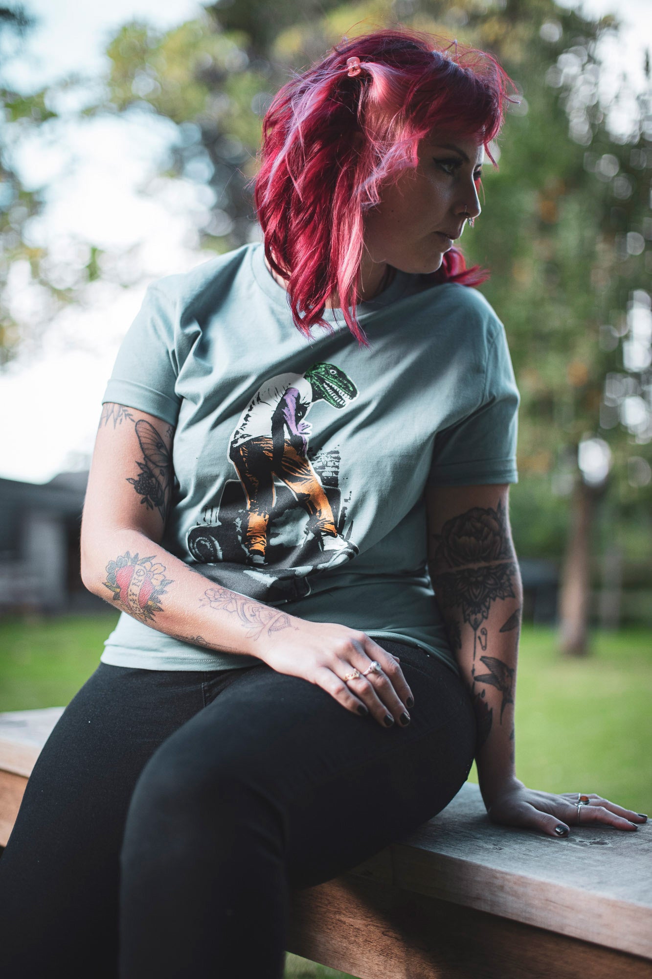 Root Cause Sofa Surfer Blue Unisex Organic Cotton T-Shirt