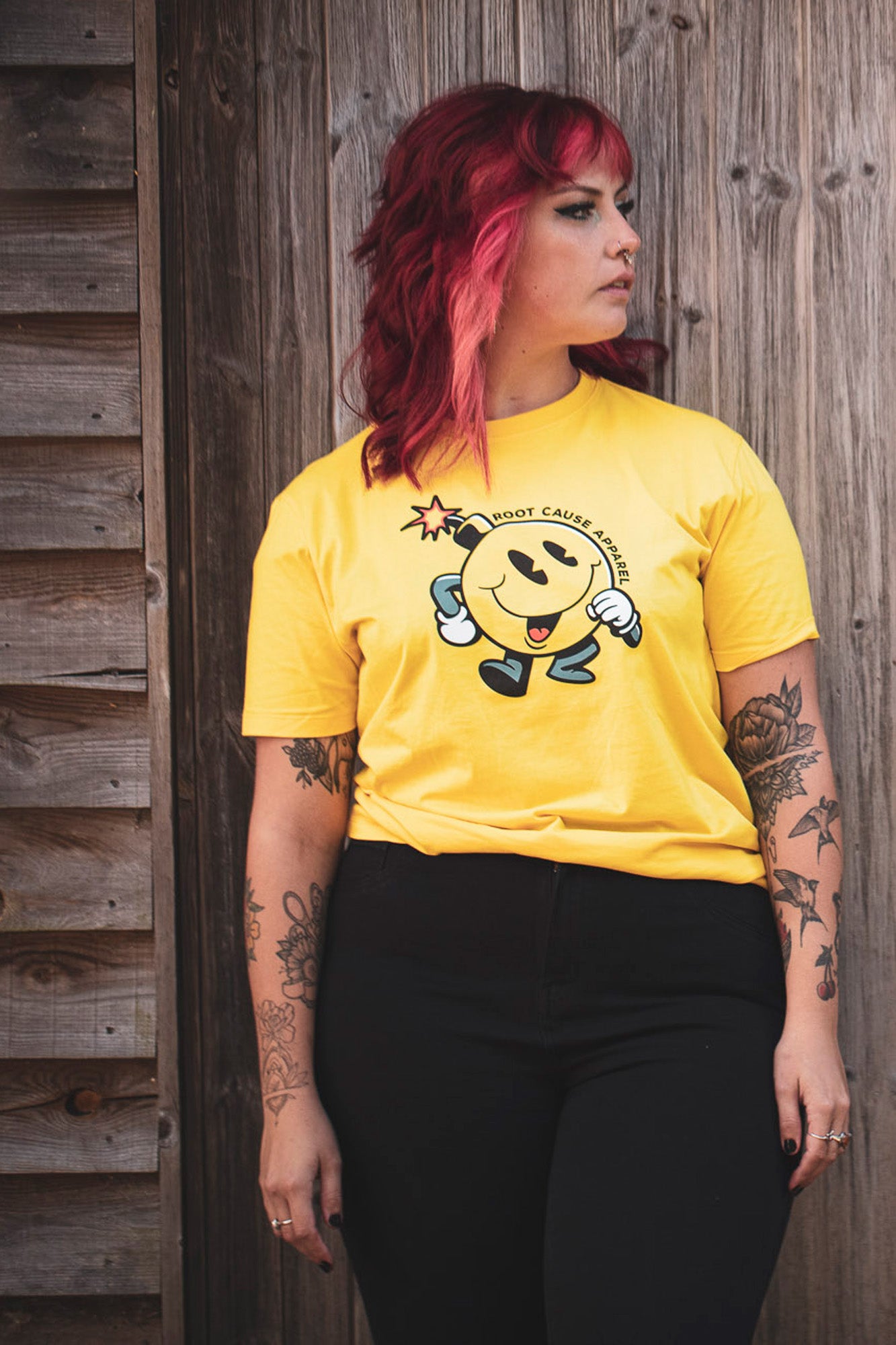 Root Cause The Bomb Yellow Unisex Organic Cotton T-Shirt