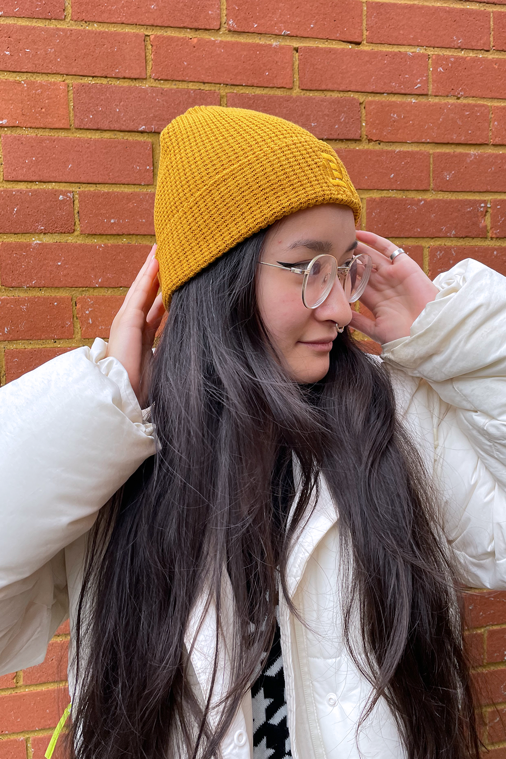 Root Cause Mustard Waffle Beanie
