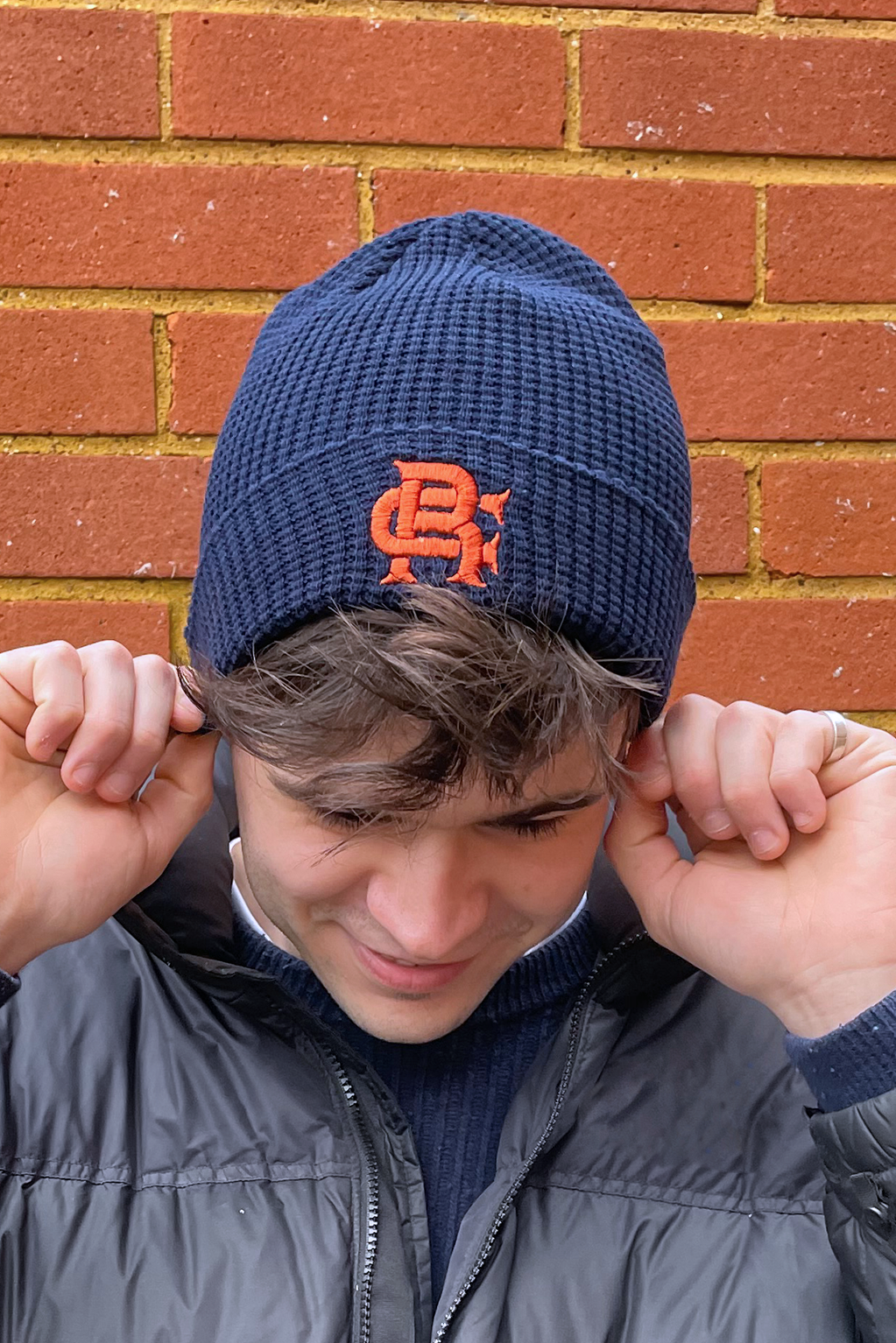 Root Cause Oxford Navy Waffle Beanie