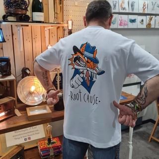 Root Cause Gangsta Fox White Organic Unisex T-Shirt