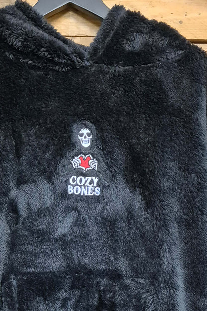 Cozy Bones Unisex Black Fluffy Fleece Hoodie