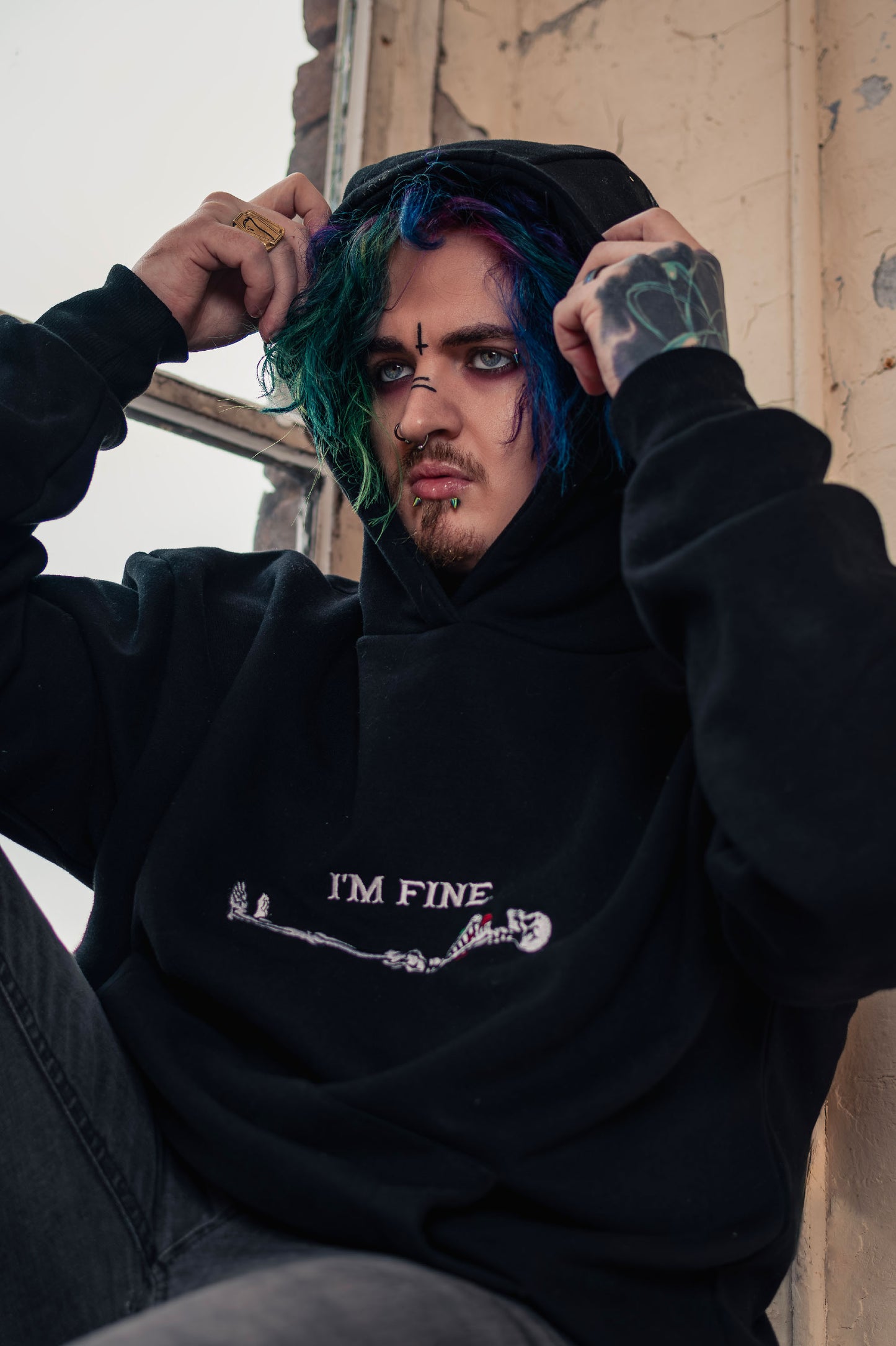 I'm Fine Black Unisex Hoodie