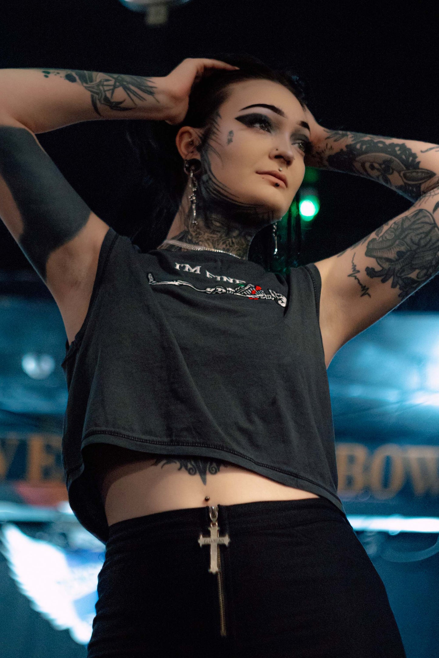 I'm Fine Cropped Tank Top
