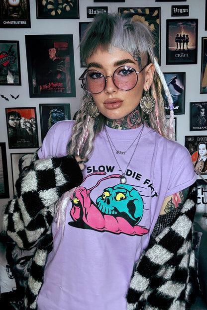 Live Slow Extended Shoulder T Shirt Dress