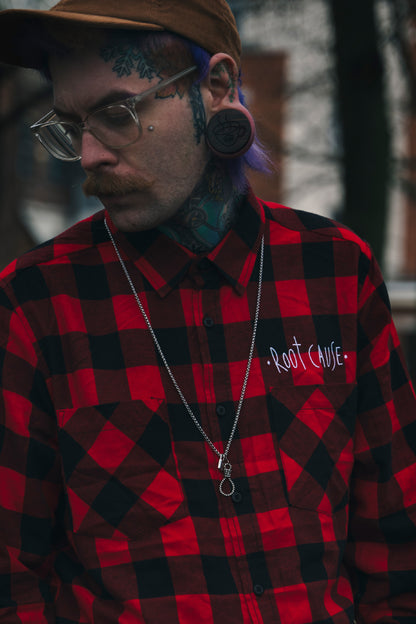 Root Cause Checked Flannel Shirt Red & Black