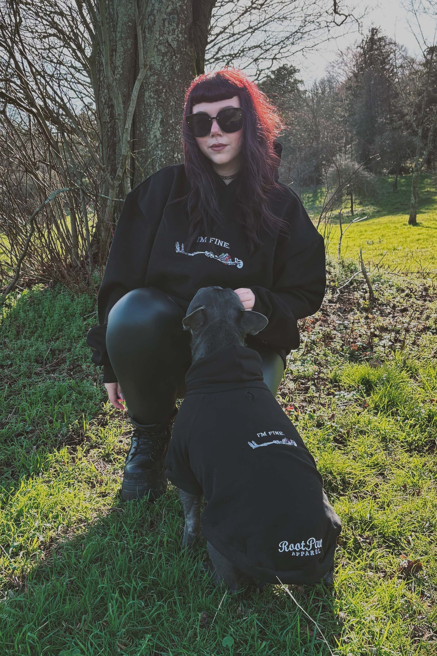 Root Paws - Black Im Fine Hoodie