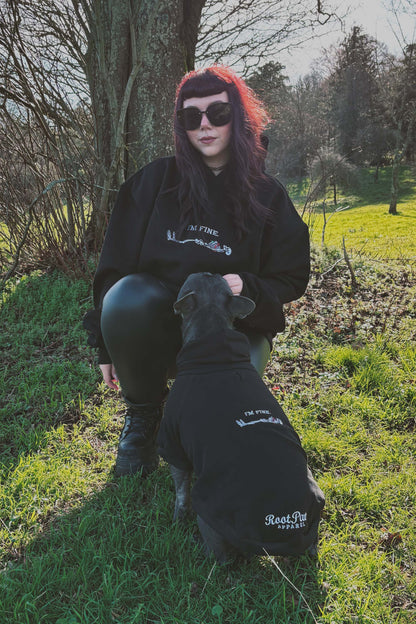 Root Paws - Black Im Fine Hoodie