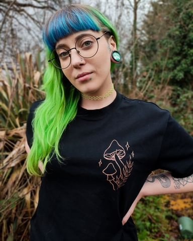 Root Cause Shimmer Shroom Black Organic Cotton Unisex T-Shirt