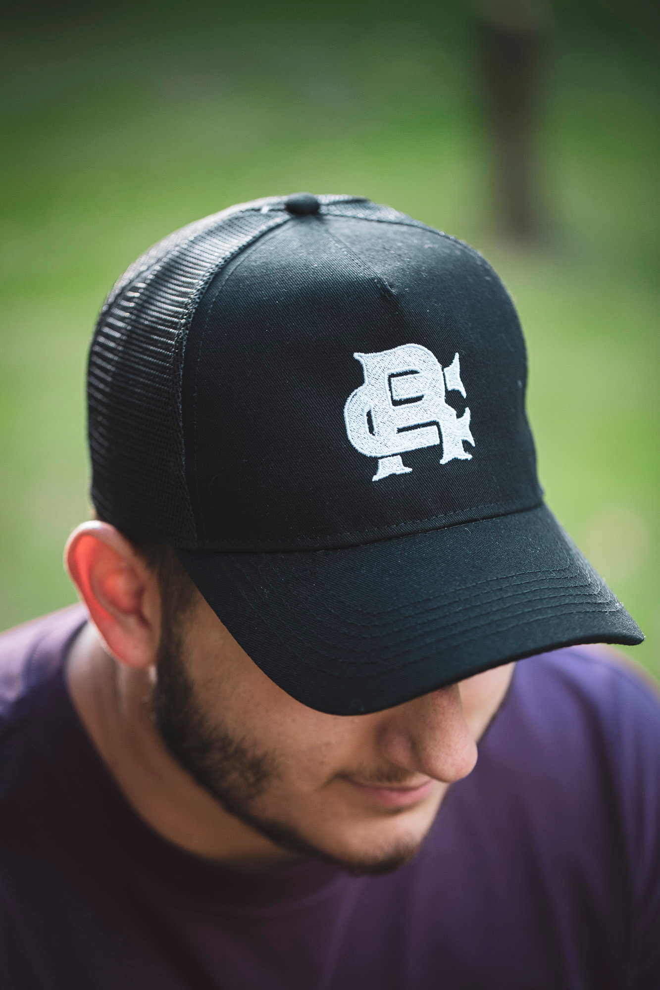 Root Cause Branded Black Trucker Cap