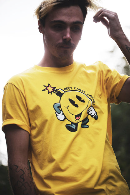 Root Cause The Bomb Yellow Unisex Organic Cotton T-Shirt