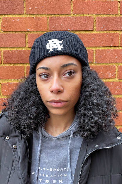 Root Cause Branded Black Waffle Beanie