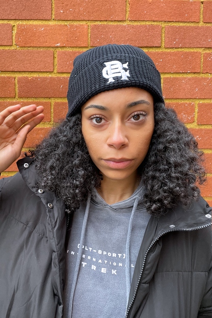 Root Cause Branded Black Waffle Beanie