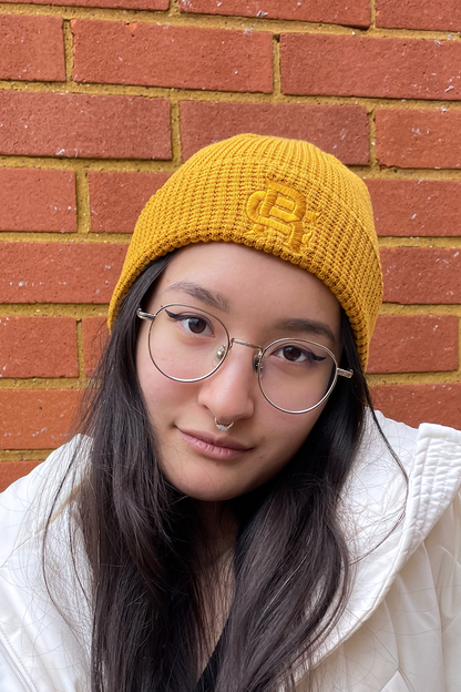 Root Cause Mustard Waffle Beanie